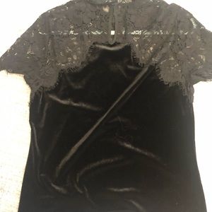 Black velvet top with lace top. New and never worn